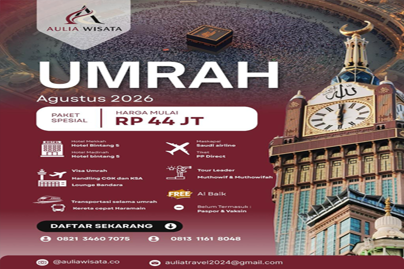 Umrah Agustus 2026 Paket Spesial Bintang 5